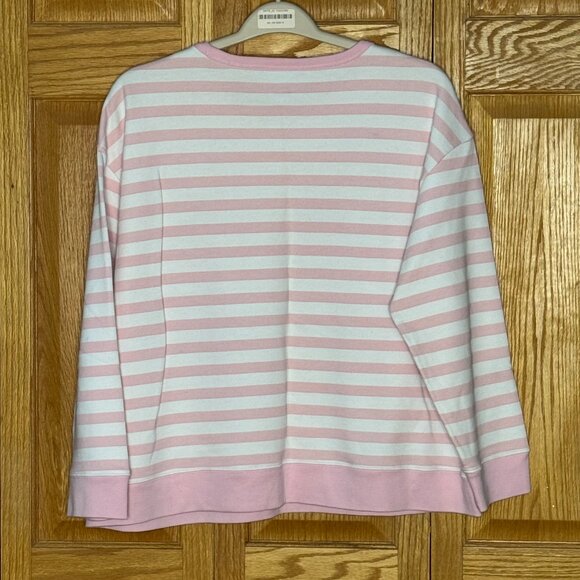 Pink and White Striped Cotton Sweatshirt - Picture 2 of 9